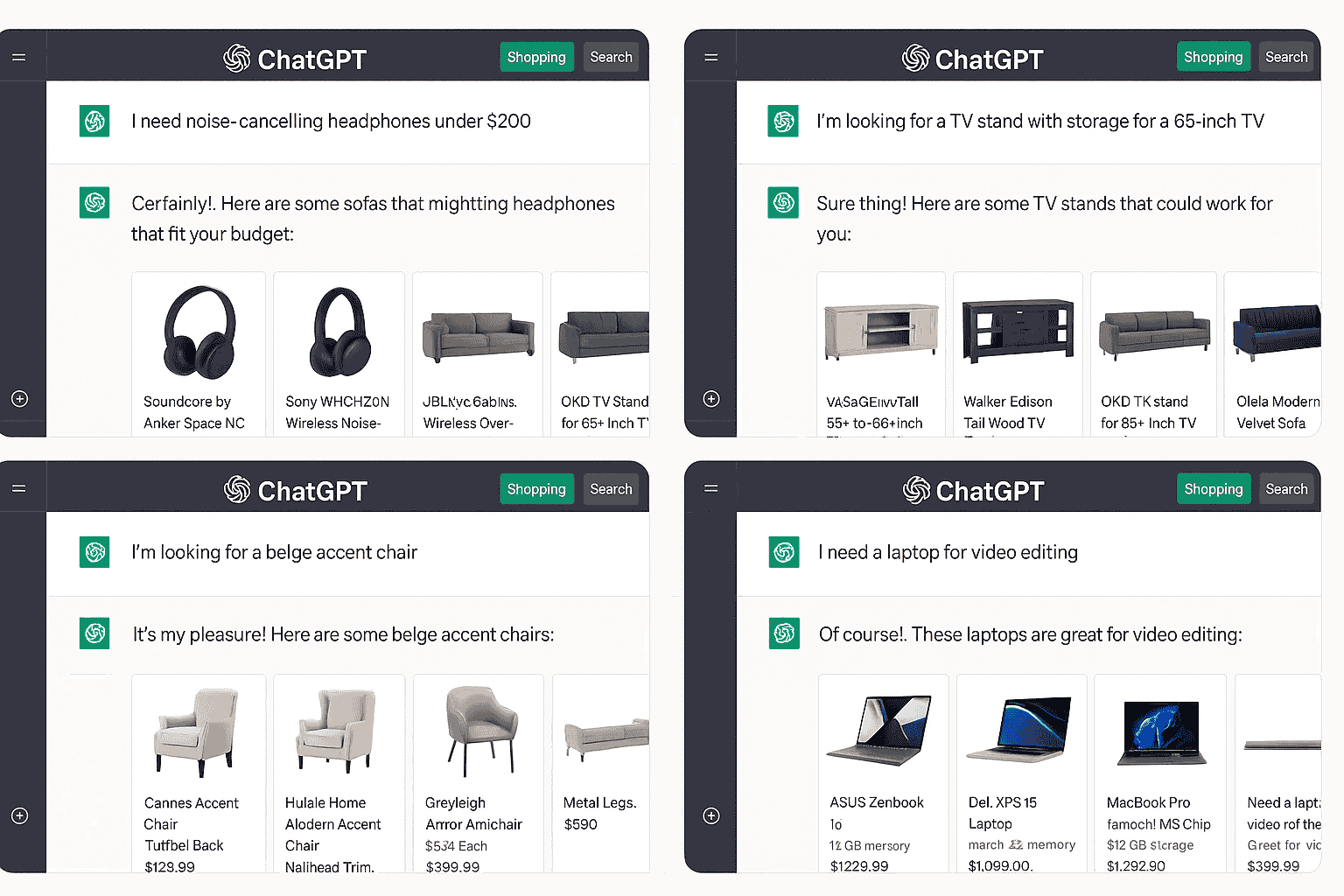 chatgpt shopping search