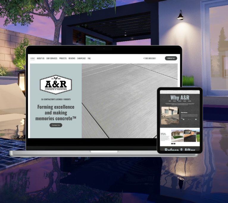 A&R Concrete Hardscape website