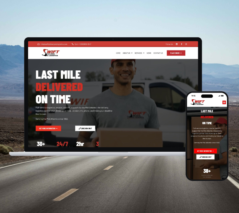 Swift Delivery and Logistics website