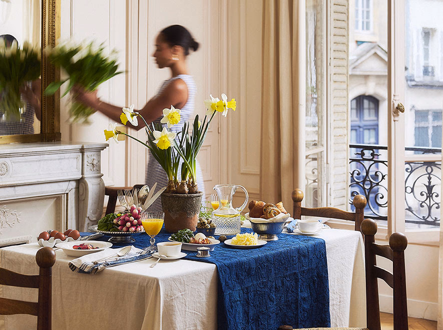 St. Dalfour breakfast table in a Paris apartment
