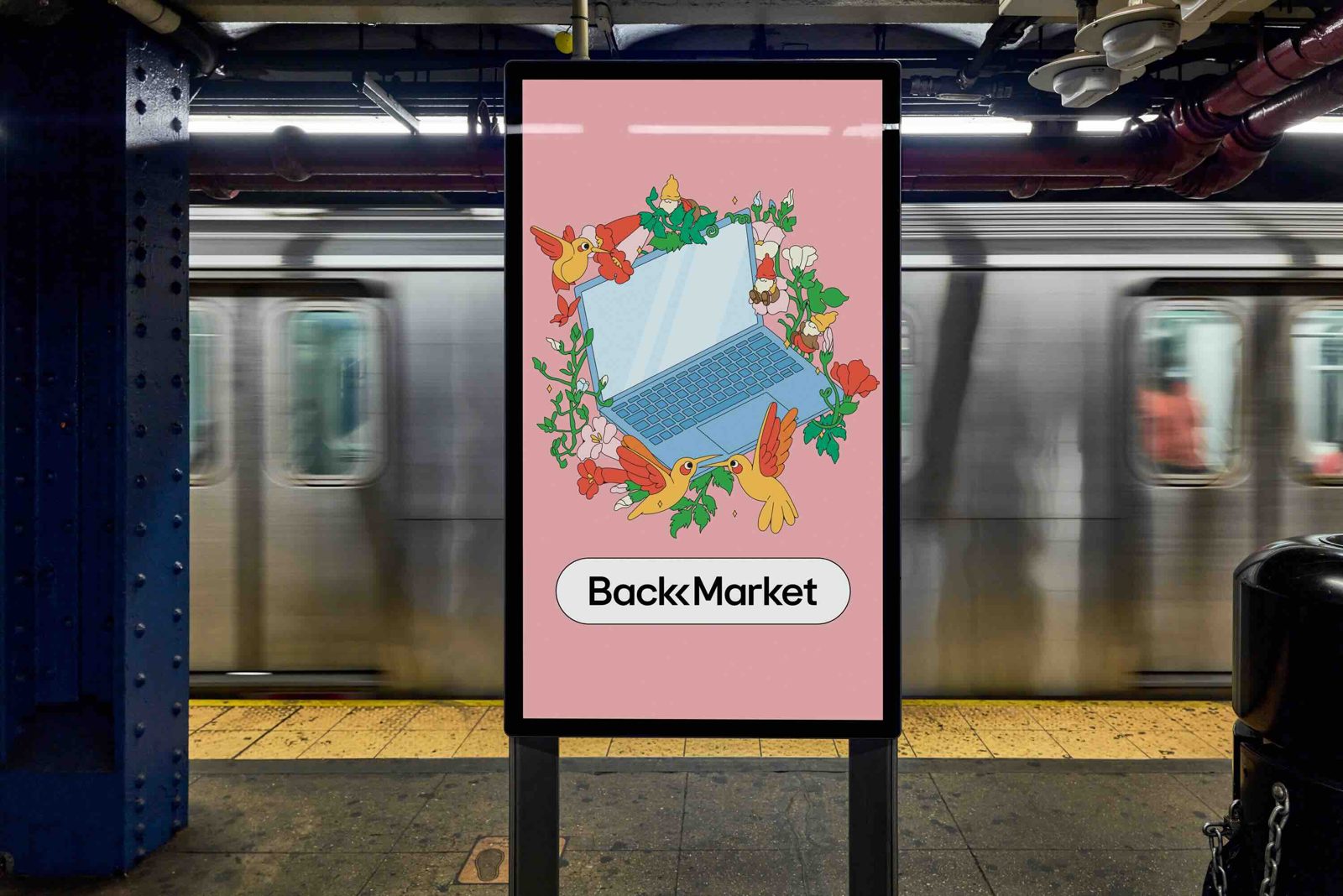 Back Market Less Waste, More Joy campaign in the New York subway