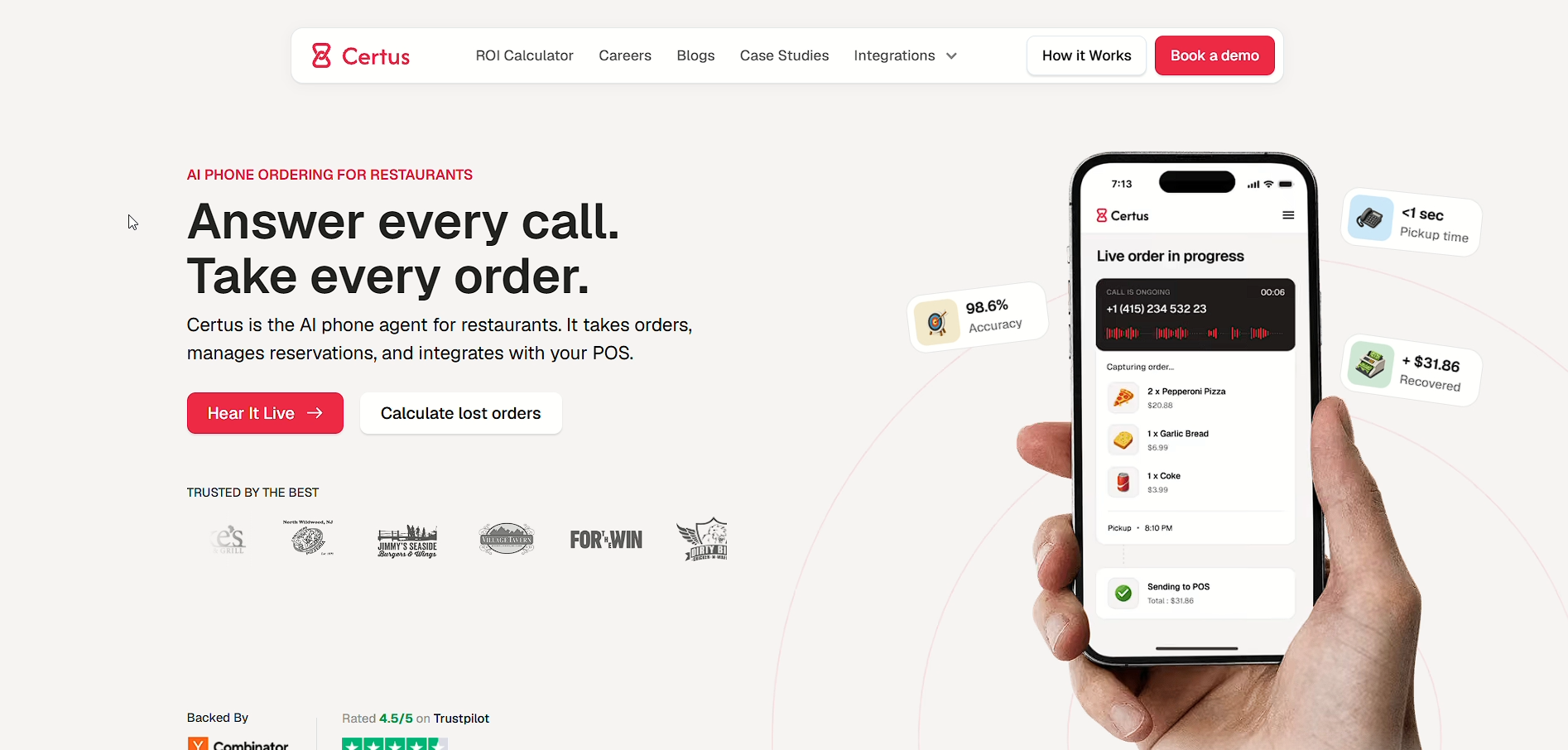 Certus AI website after the redesign