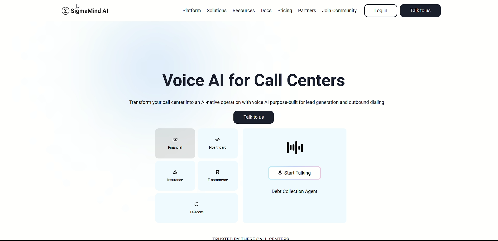SigmaMind AI website before the redesign