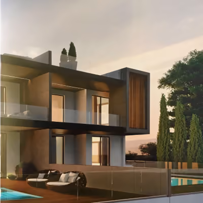Contemporary residential building featuring modern architectural design