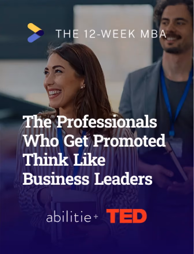 The 12-Week MBA campaign creative for Abilitie and TED