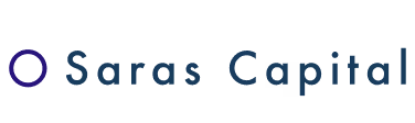 Saras Capital logo with a circular icon followed by the text 'Saras Capital' in a dark blue font.