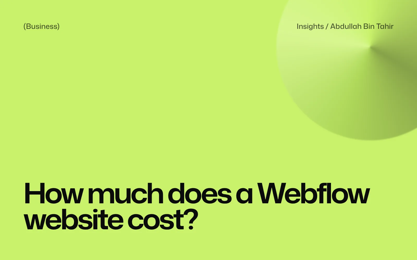 How much does a Webflow website cost?