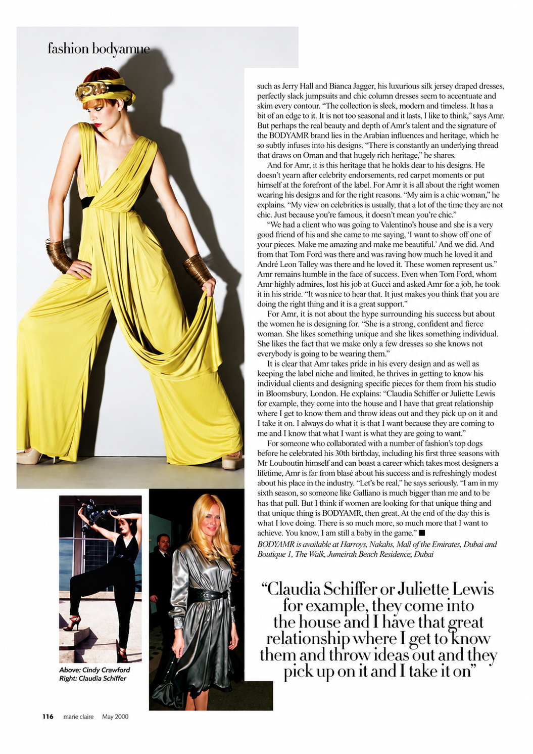 Emirates Woman Sultan of Style — BODYAMR designer profile, magazine spread