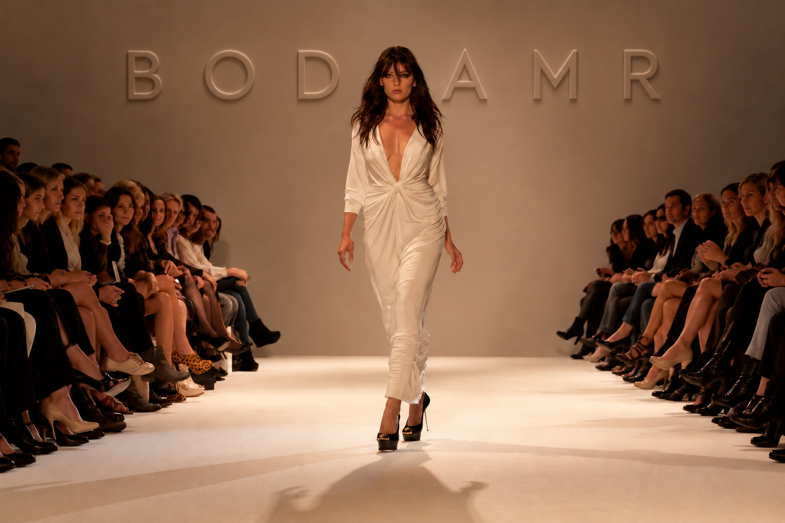 BODYAMR catwalk with BODYAMR branding
