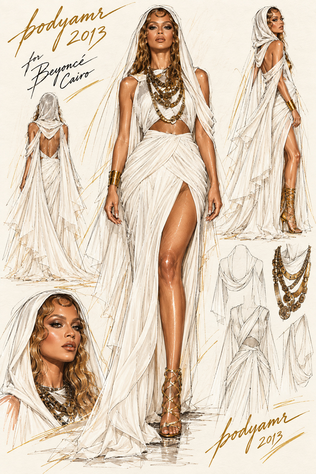 BODYAMR bespoke gown design for Beyoncé, Cairo