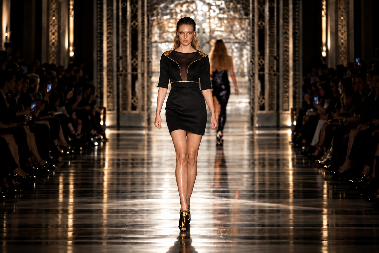 BODYAMR Collection 2013 — Black and gold cocktail dress