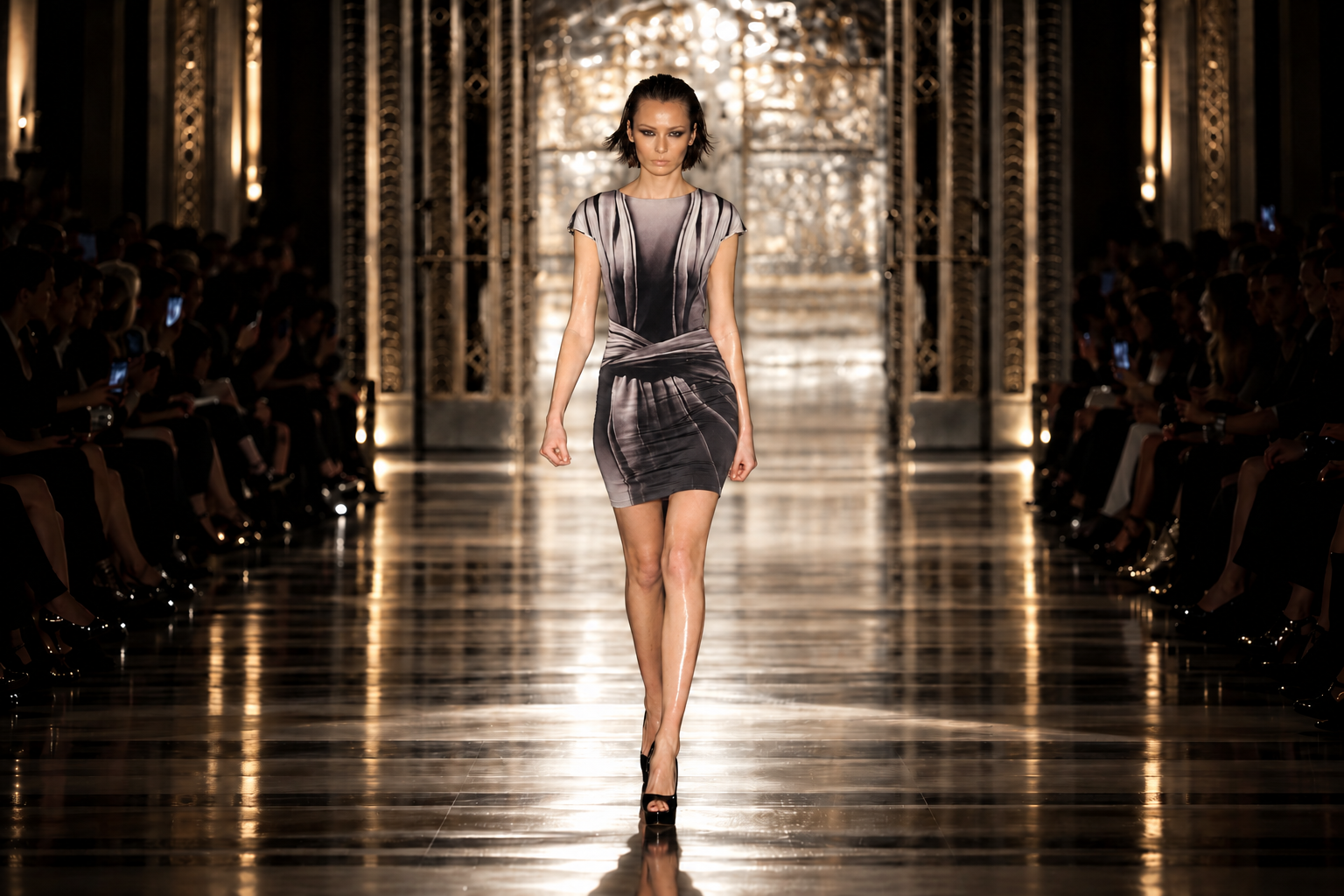 BODYAMR Collection 2013 — Silver draped cocktail dress