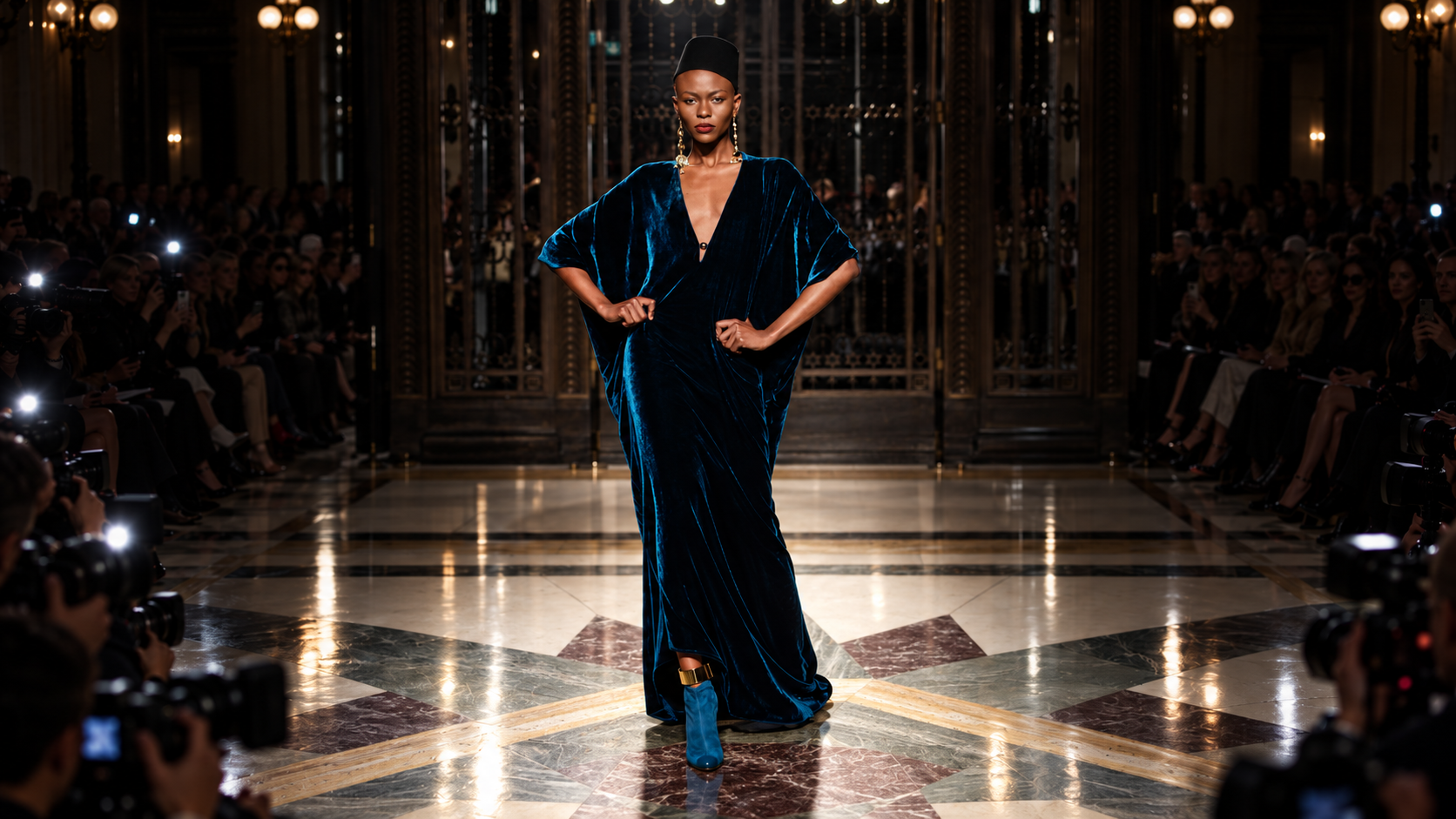 BODYAMR Collection 2013 — Teal velvet evening gown