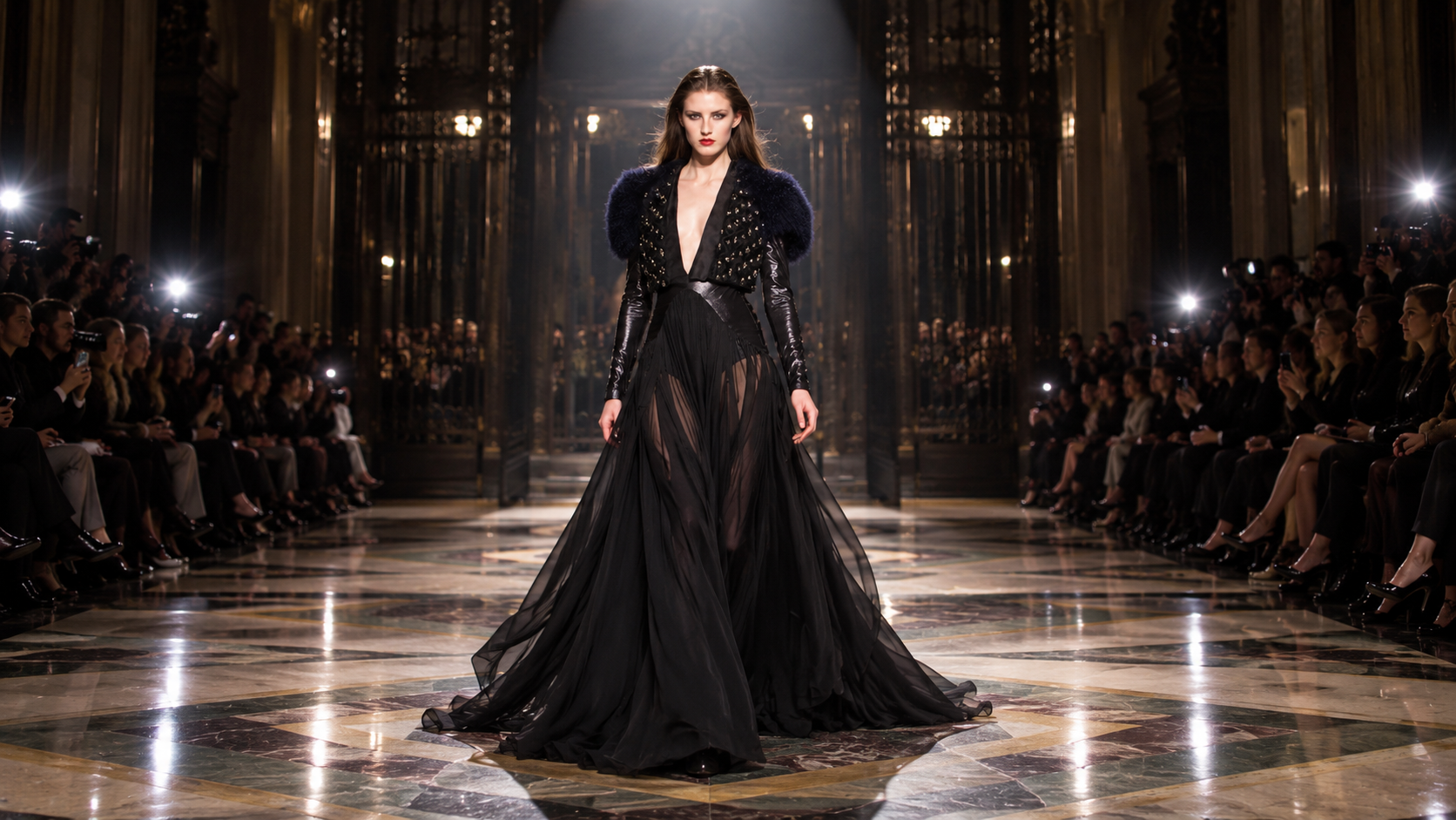 BODYAMR Collection 2013 — Black evening gown with dramatic train