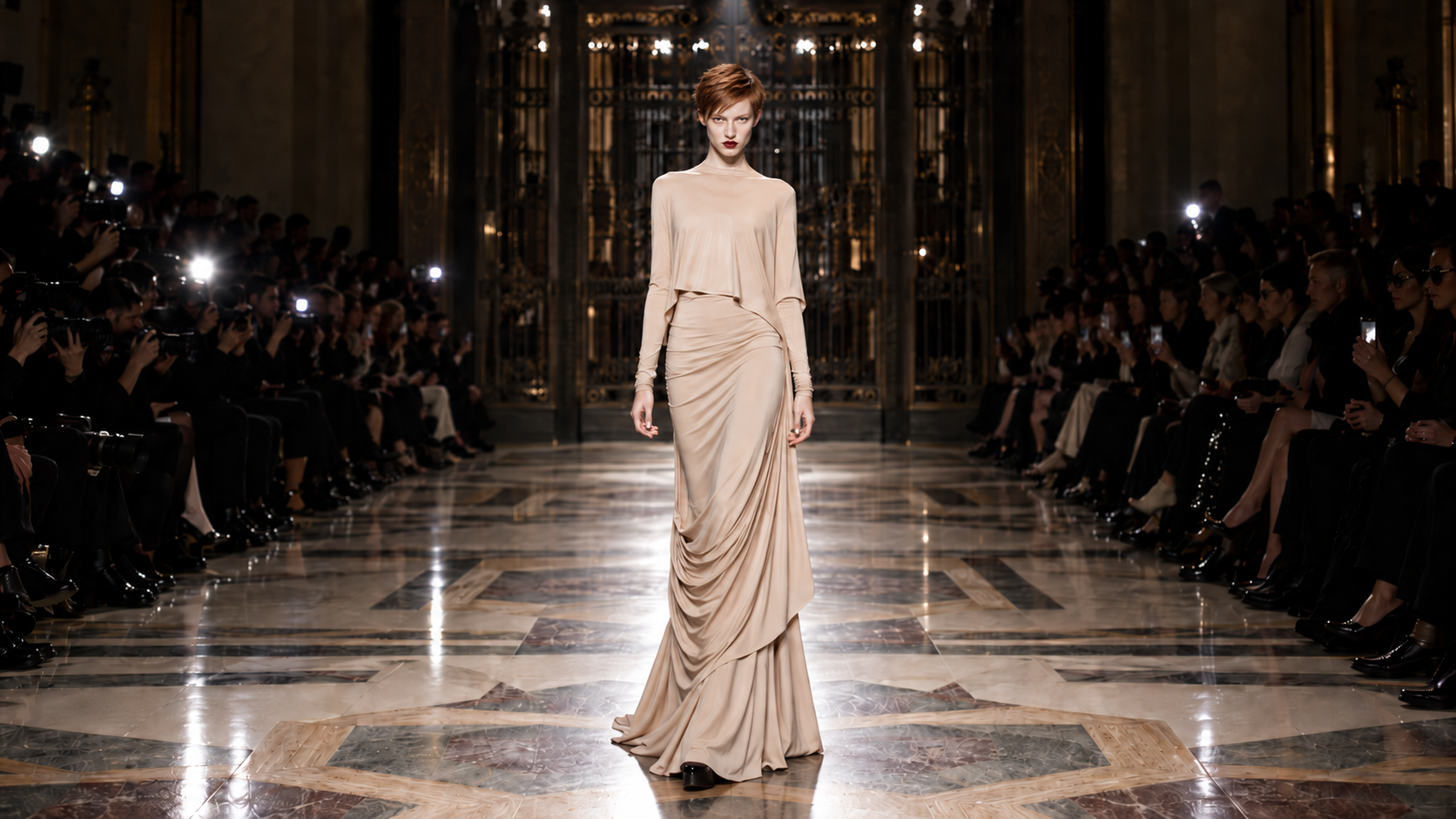 BODYAMR Collection 2013 — Blush draped evening gown