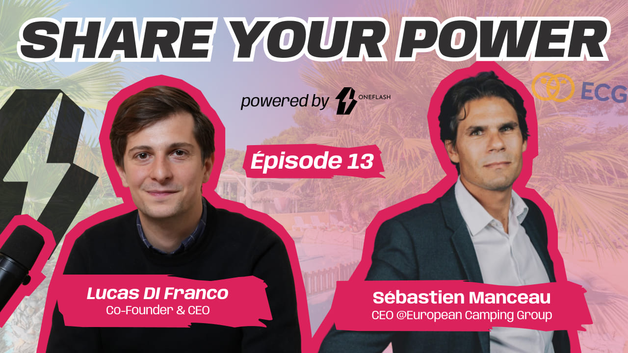 Share Your Power episode 13 cover with Sébastien Manceau, European Camping Group