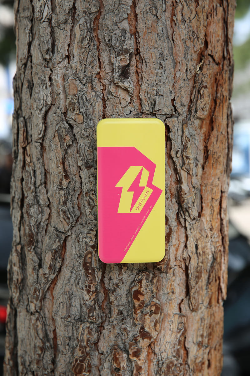 OneFlash station in front of a tree