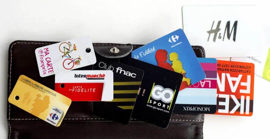 Wallet full of loyalty cards