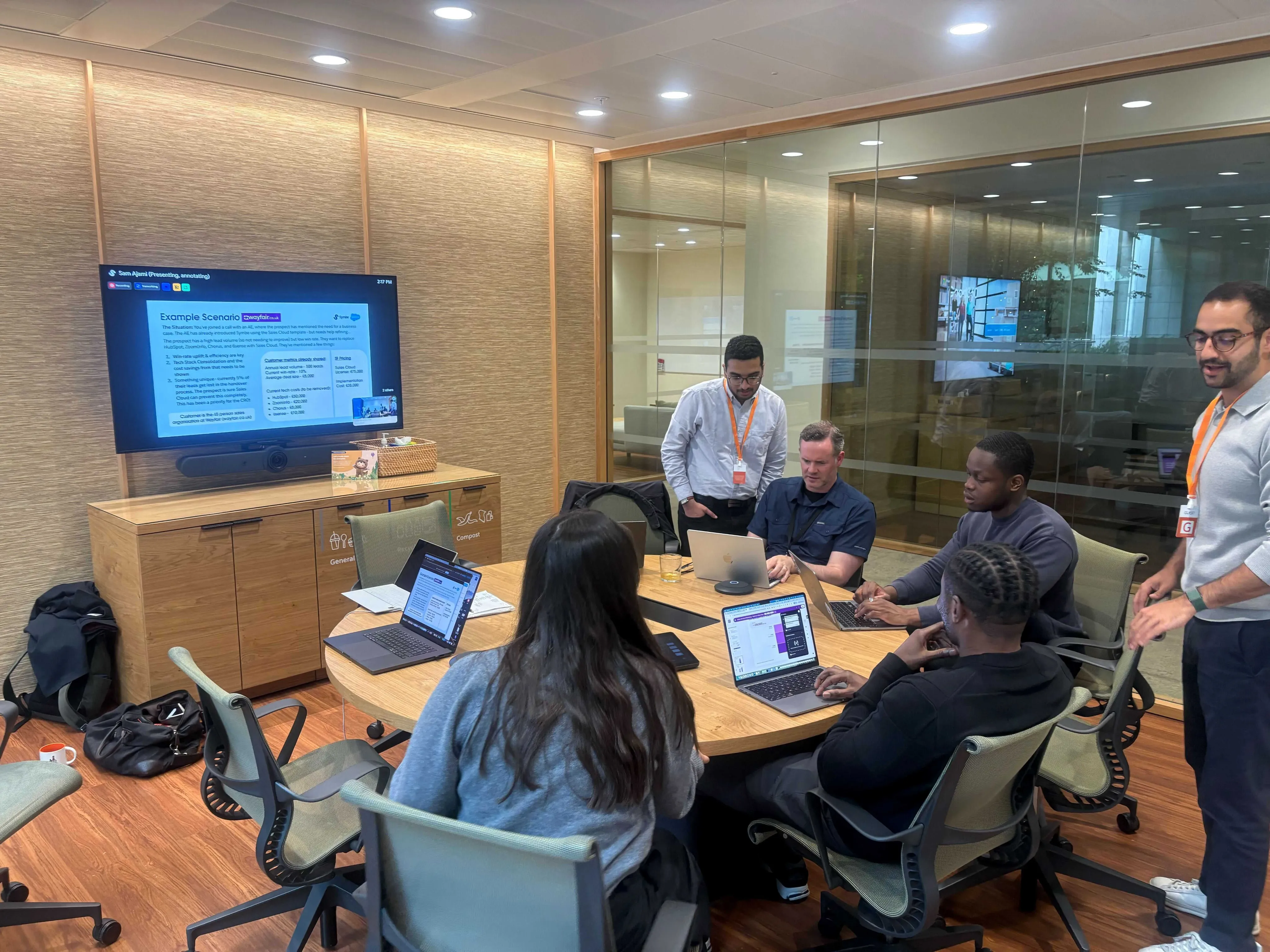 The Symbe team leading a value-selling workshop