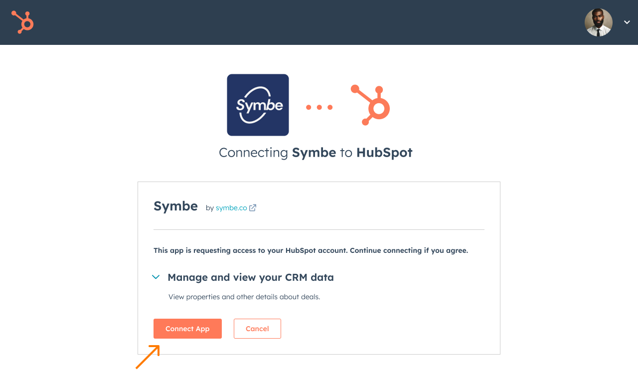Now select Grant Access >Connect app.