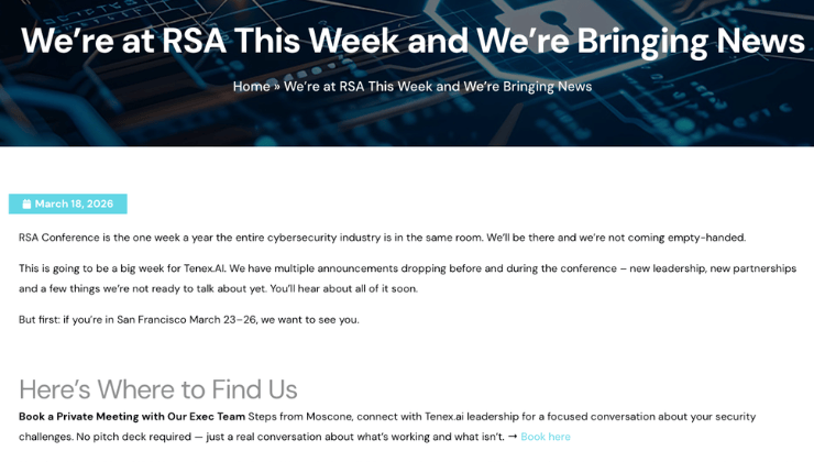 We’re at RSA This Week and We’re Bringing News