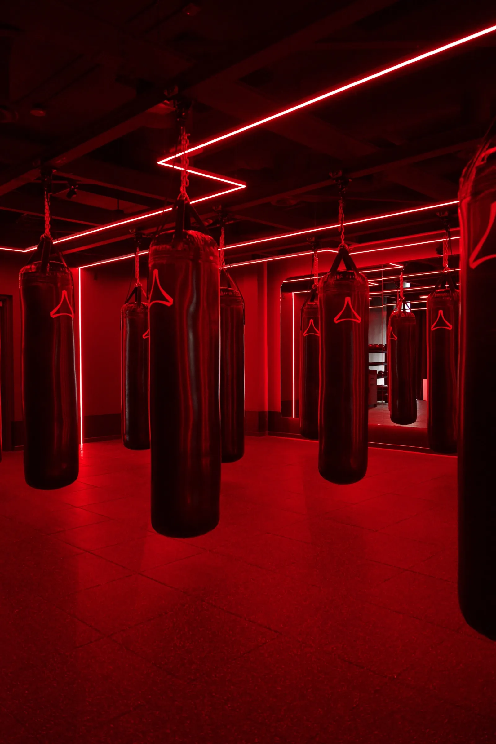 A member throwing a jab in the Strike boxing studio