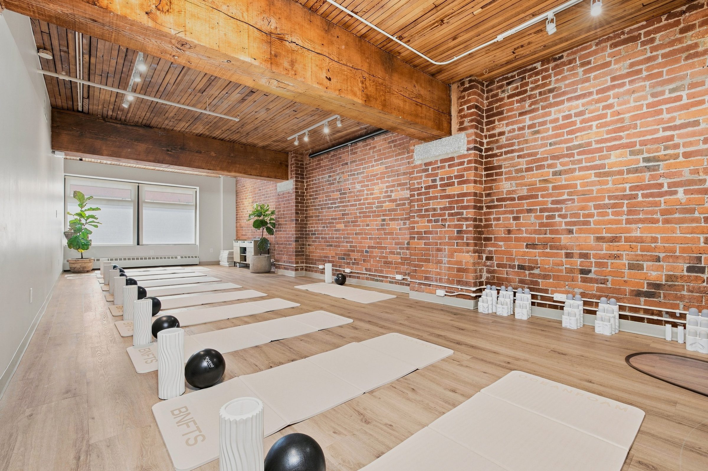 Exercise mats laid out in the BNFTS movement studio