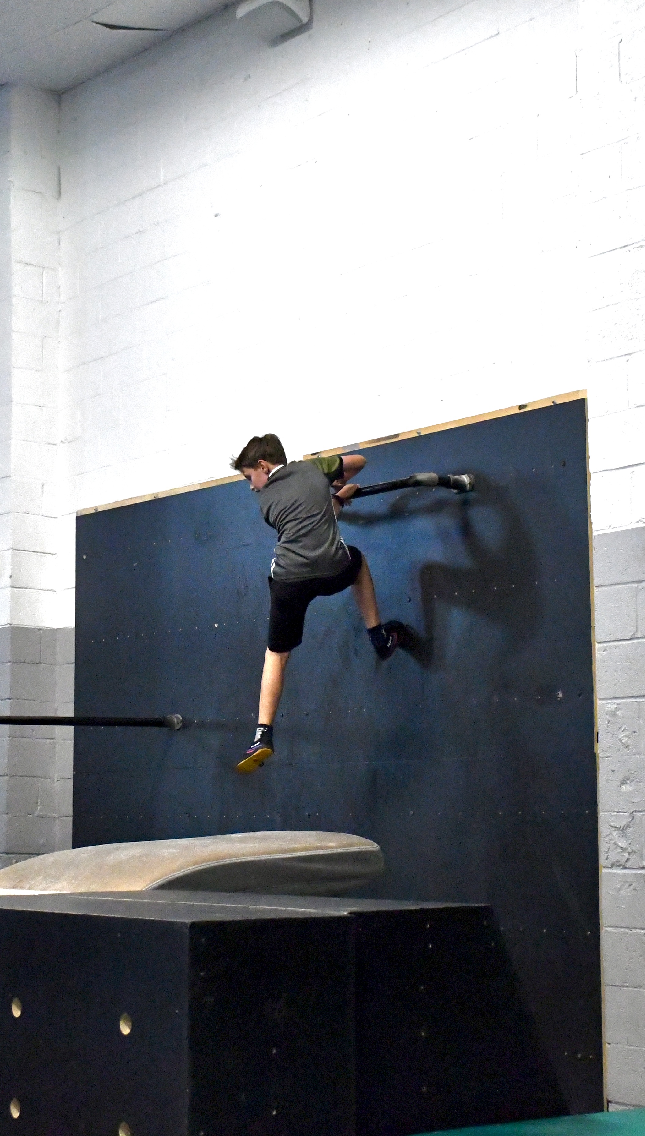Student training at Bolt Parkour in North Bethesda