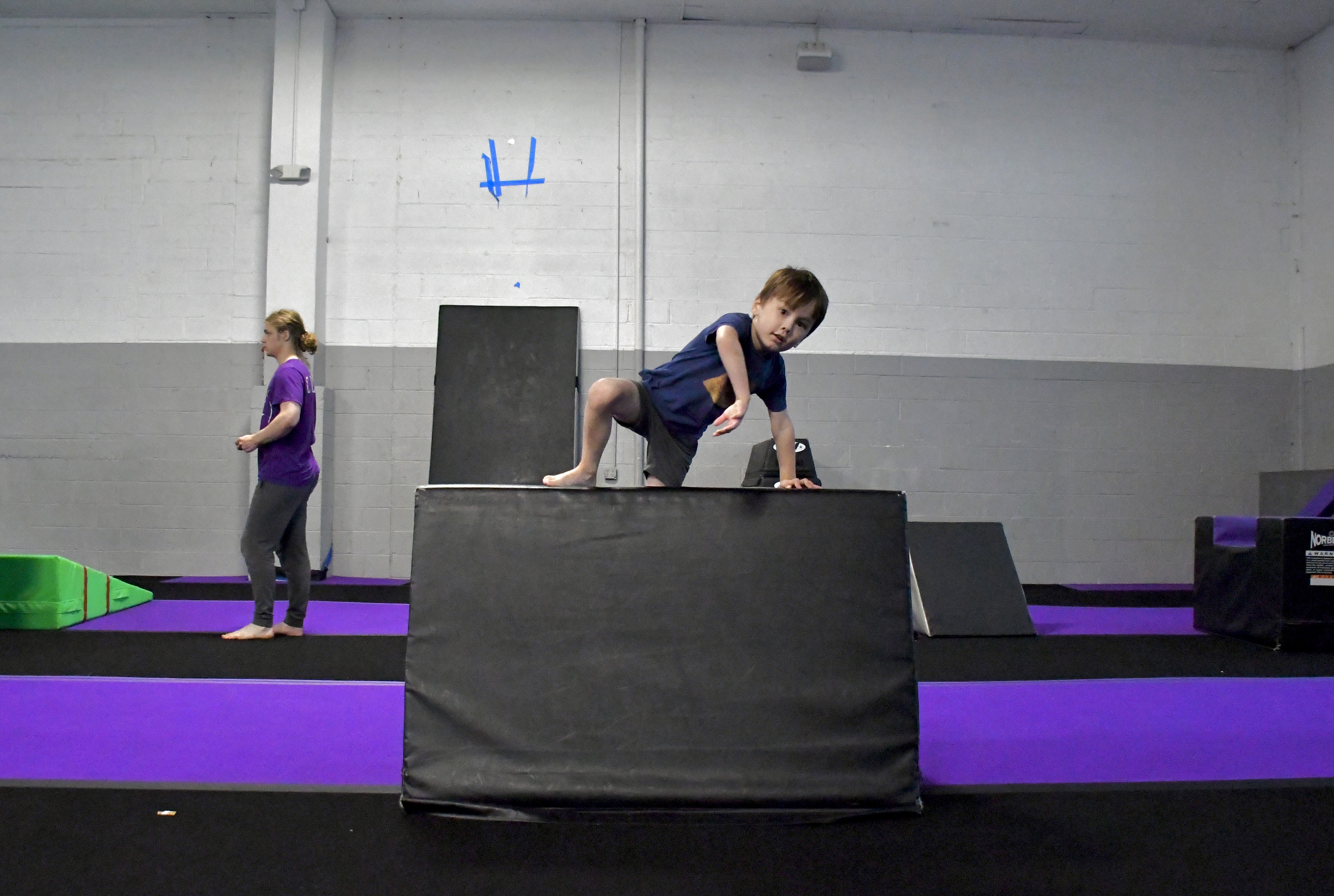Student training at Bolt Parkour in North Bethesda
