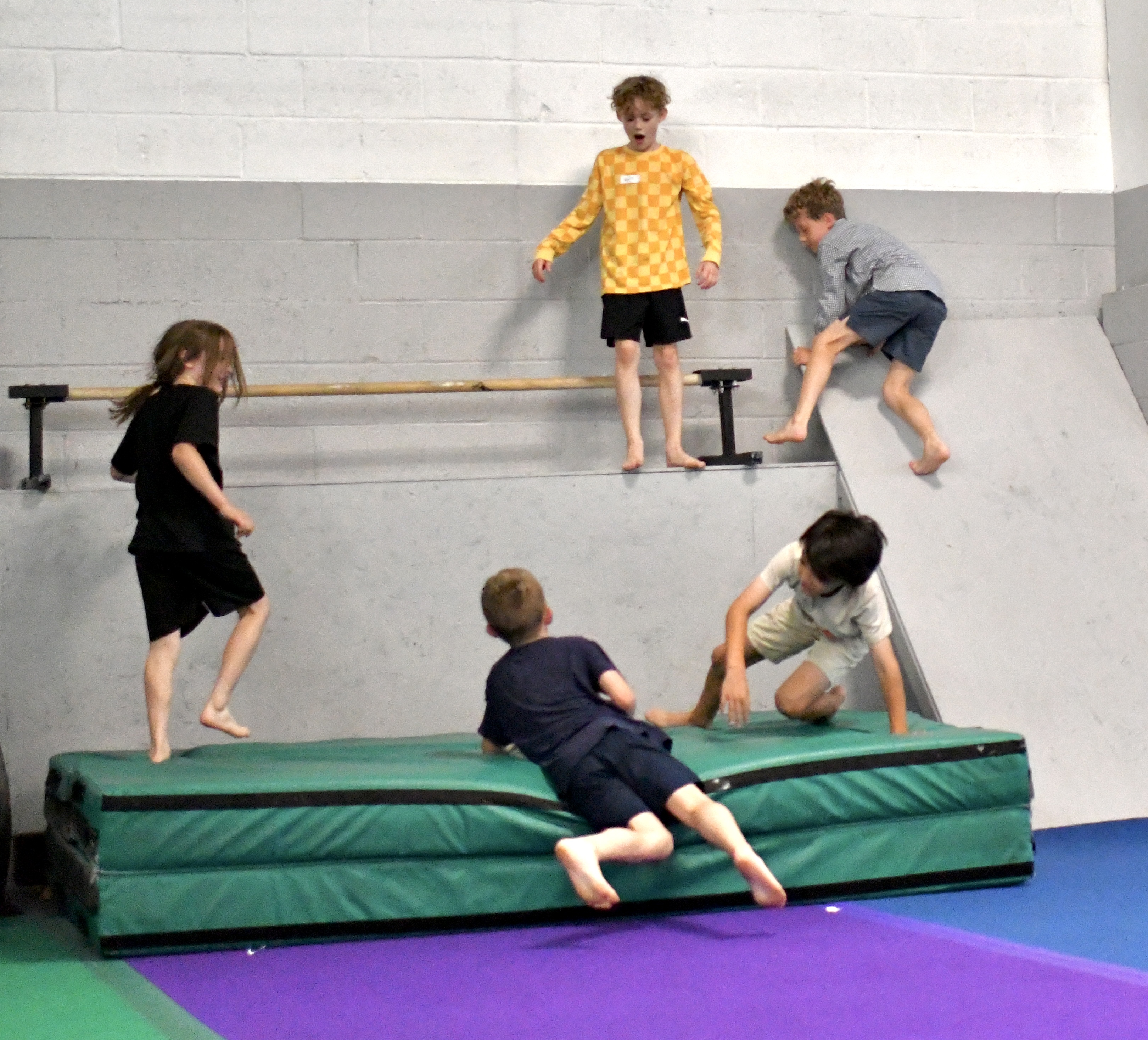 Student training at Bolt Parkour in North Bethesda