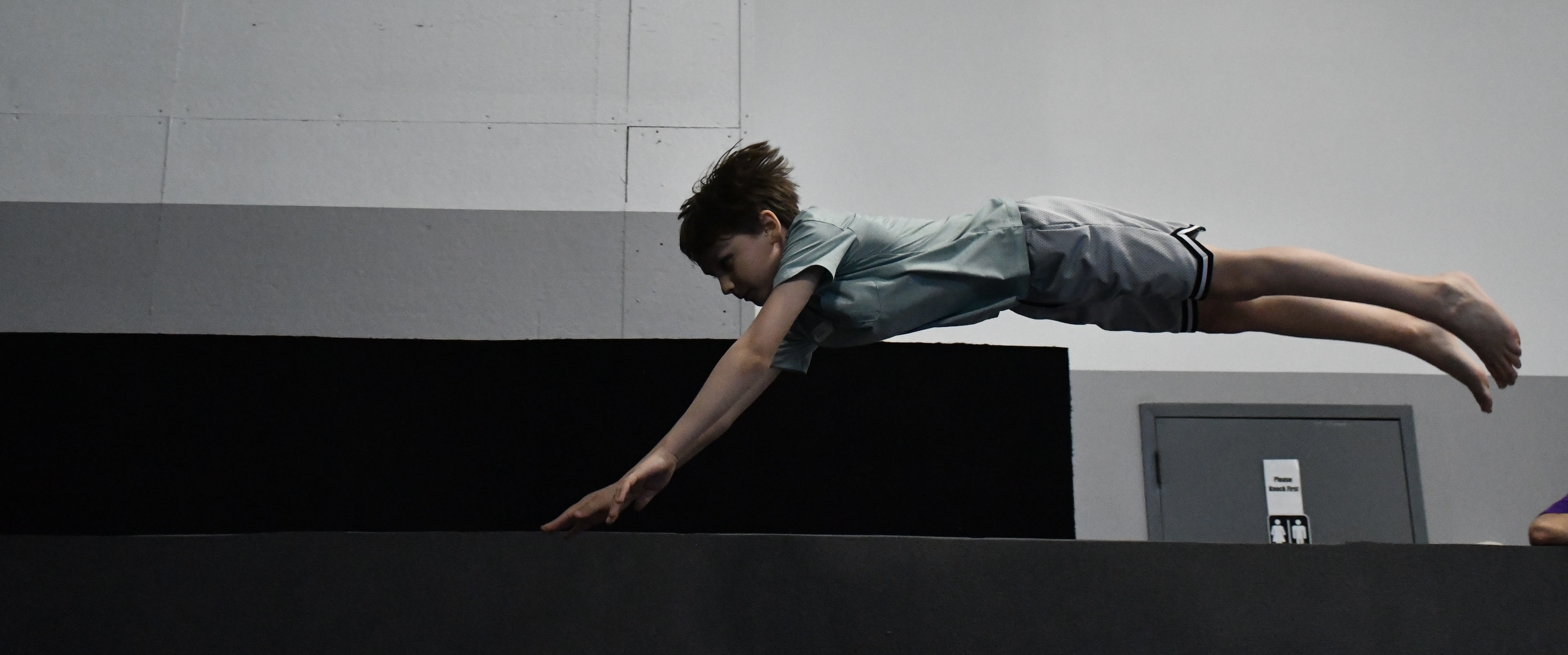 Student training at Bolt Parkour in North Bethesda