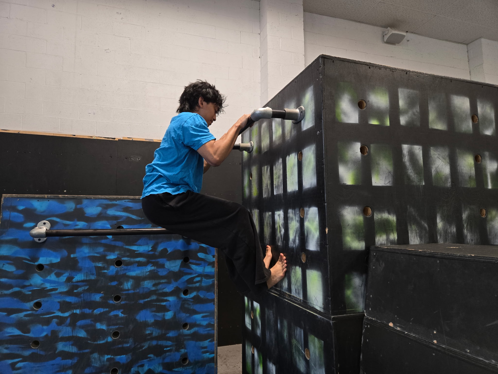 Student training at Bolt Parkour in North Bethesda