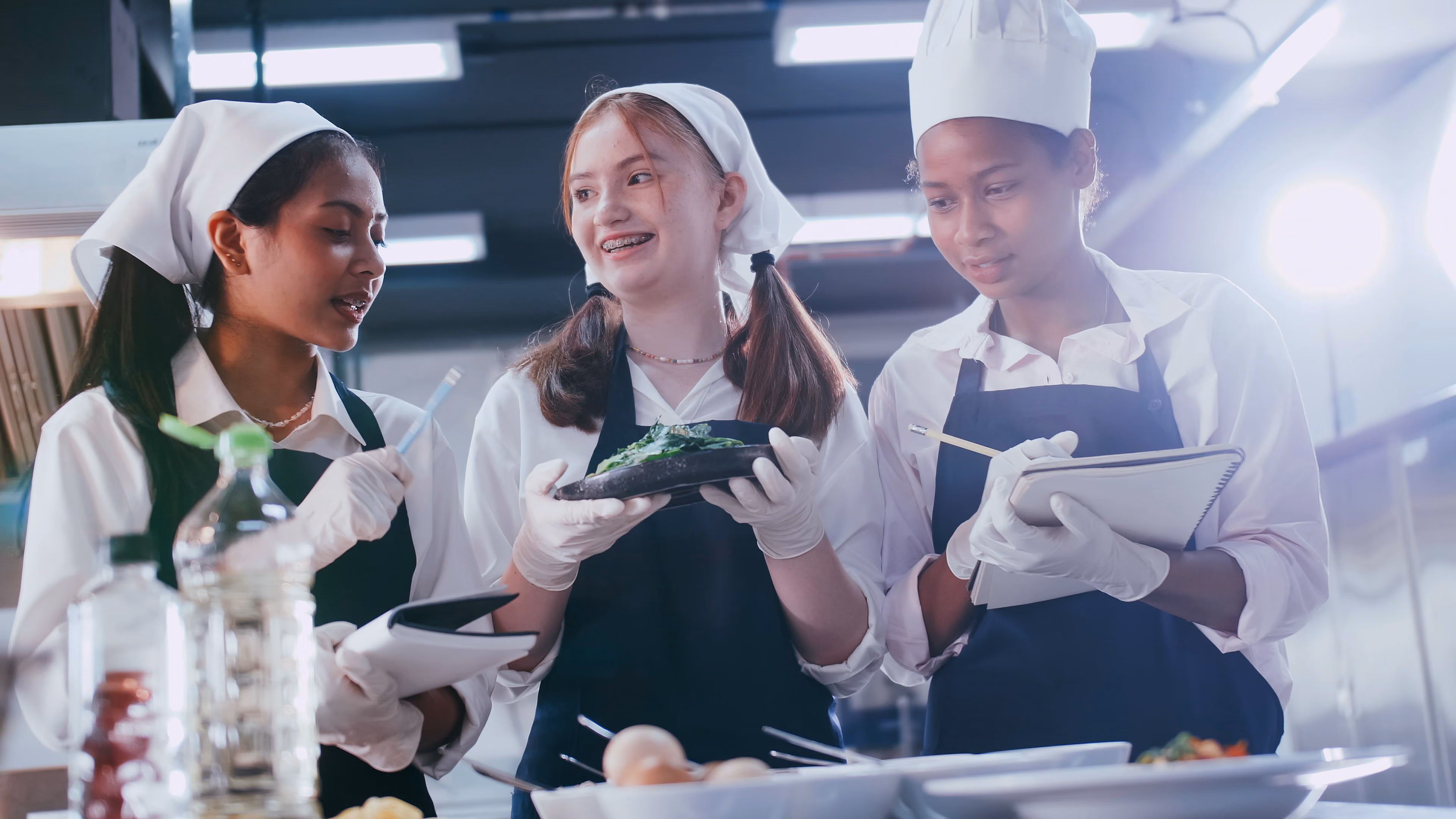 Culinary students cooking