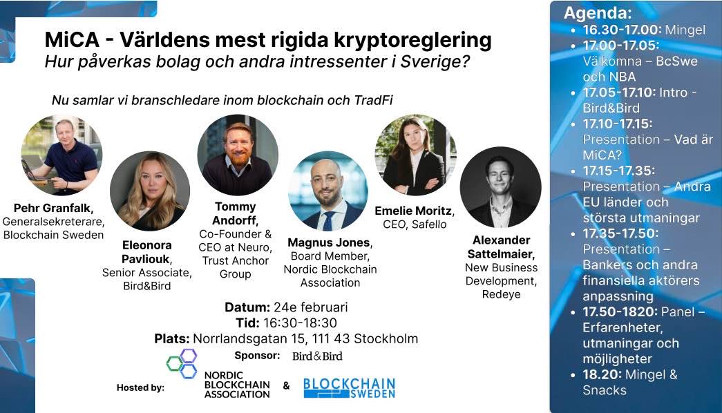 MiCA & its implications for the crypto industry and TradFi — Stockholm, 2025