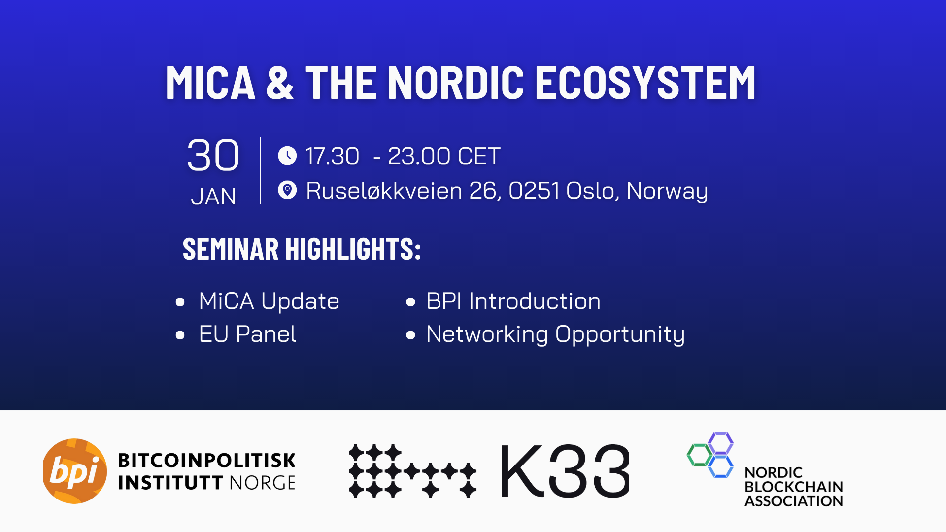 MiCA & the Nordic Ecosystem — Oslo, 2025