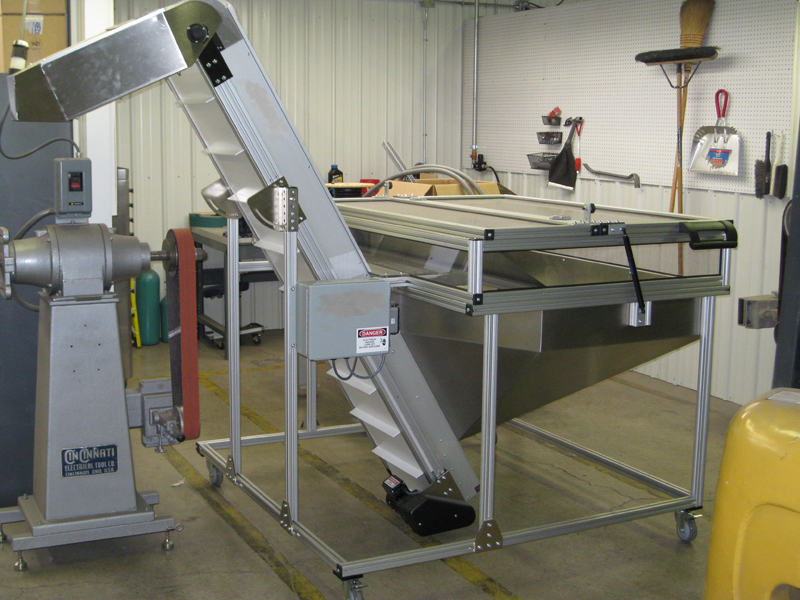 Elevator hopper feeder support equipment