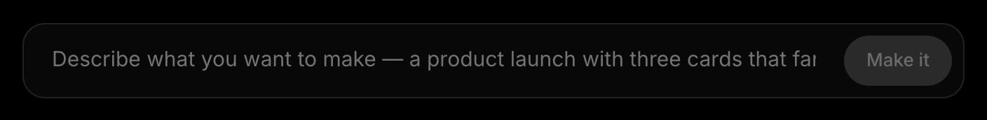 The sentence box with its Make it button