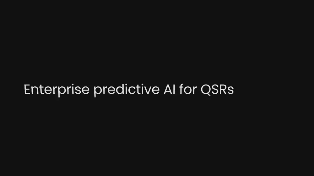 Enterprise predictive AI for QSRs, then the last word scrambling into Automotive, then Finance