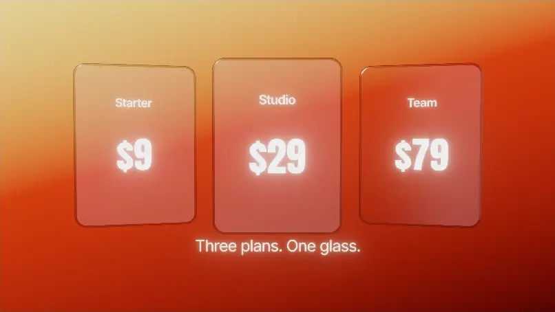 Dragging a glass card: pink guides line it up with the others and red numbers show the gaps