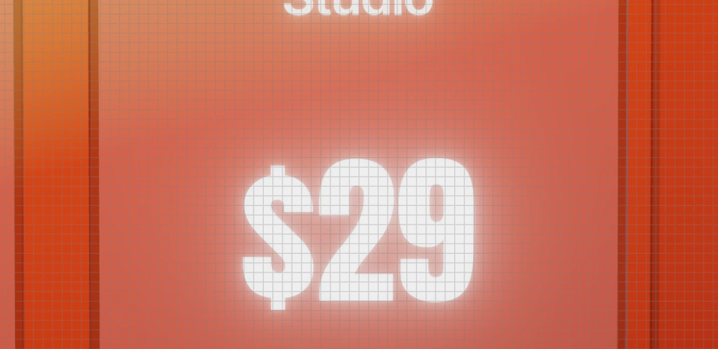 The 8-point grid over a zoomed-in glass card