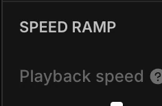 The Speed Ramp section with the Playback speed slider