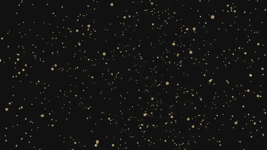 Scattered amber dust gathering into a dotted four-point star