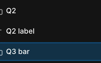 A layer's name being edited in place: Q3 bar