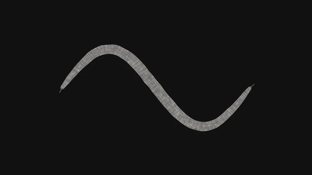 A wave painted with the Paper grain, its texture woven through the stroke