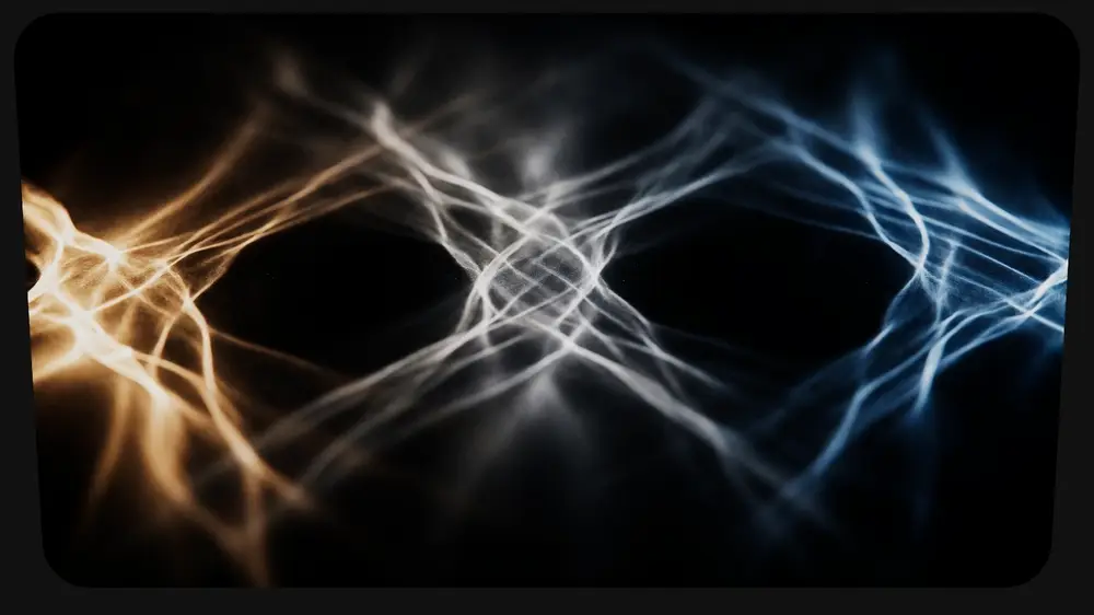 A picture of light caustics on water, rippling and shimmering after being animated