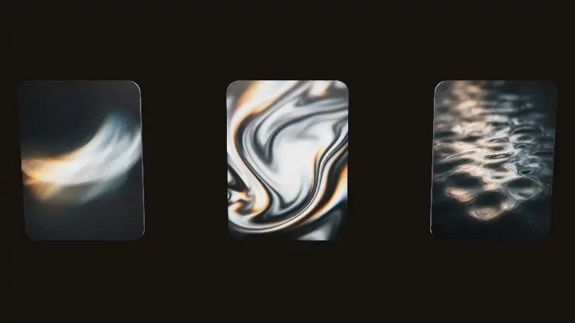 Dragging in Preview with Orbit: the view turns round the three cards, then back