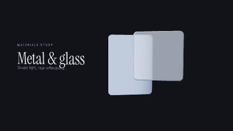 Chrome metal and frosted glass hero visual template in Paraplex