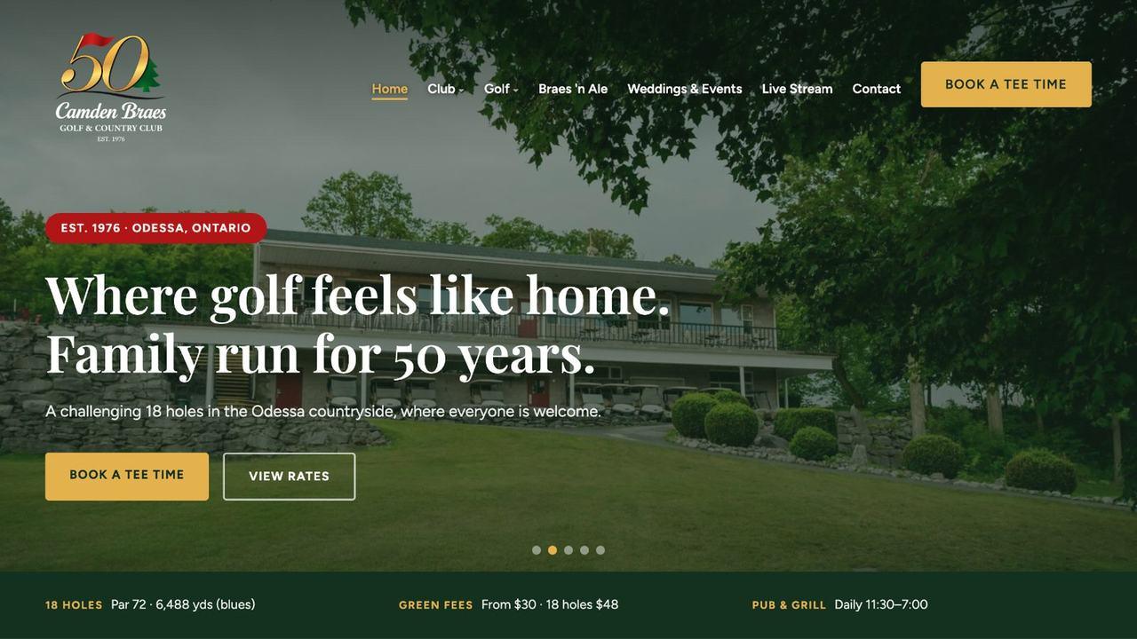 Camden Braes Golf & Country Club website