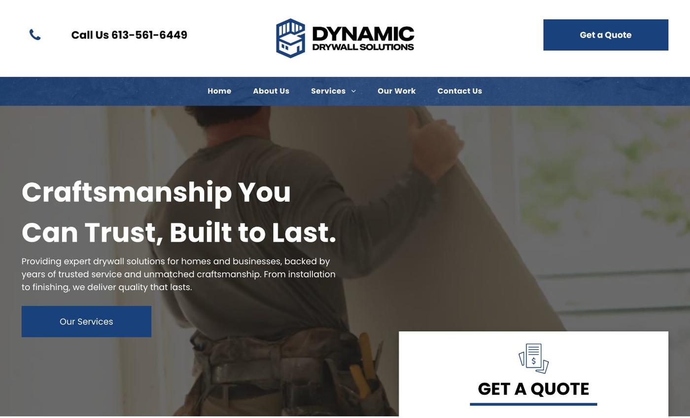 Dynamic Drywall Solutions website