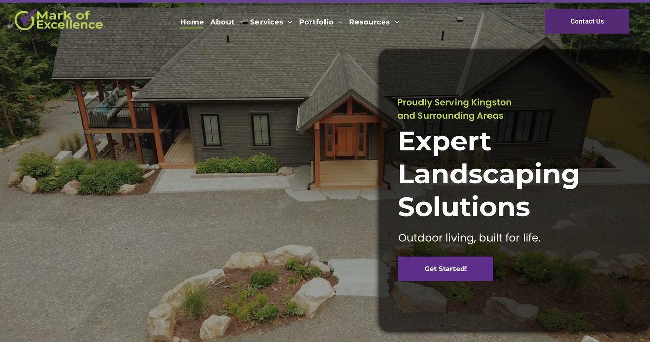 Mark of Excellence Landscaping website